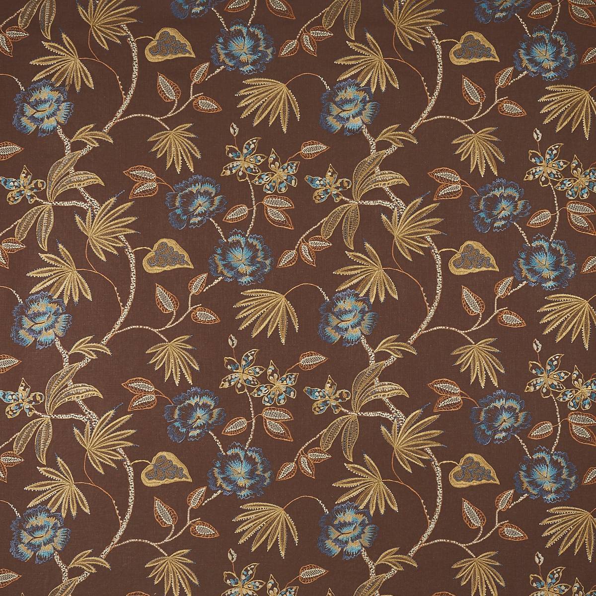 Lotus Flower Cinnamon Fabric by Prestigious Textiles