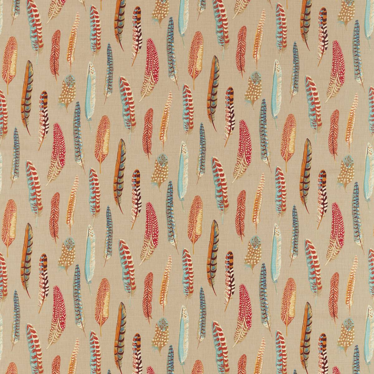 Lismore Teal/Russet Fabric by Sanderson