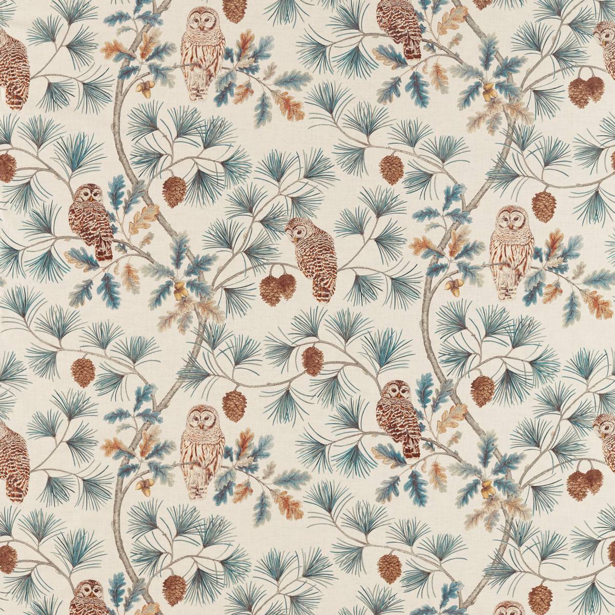 Owlswick Teal Fabric by Sanderson