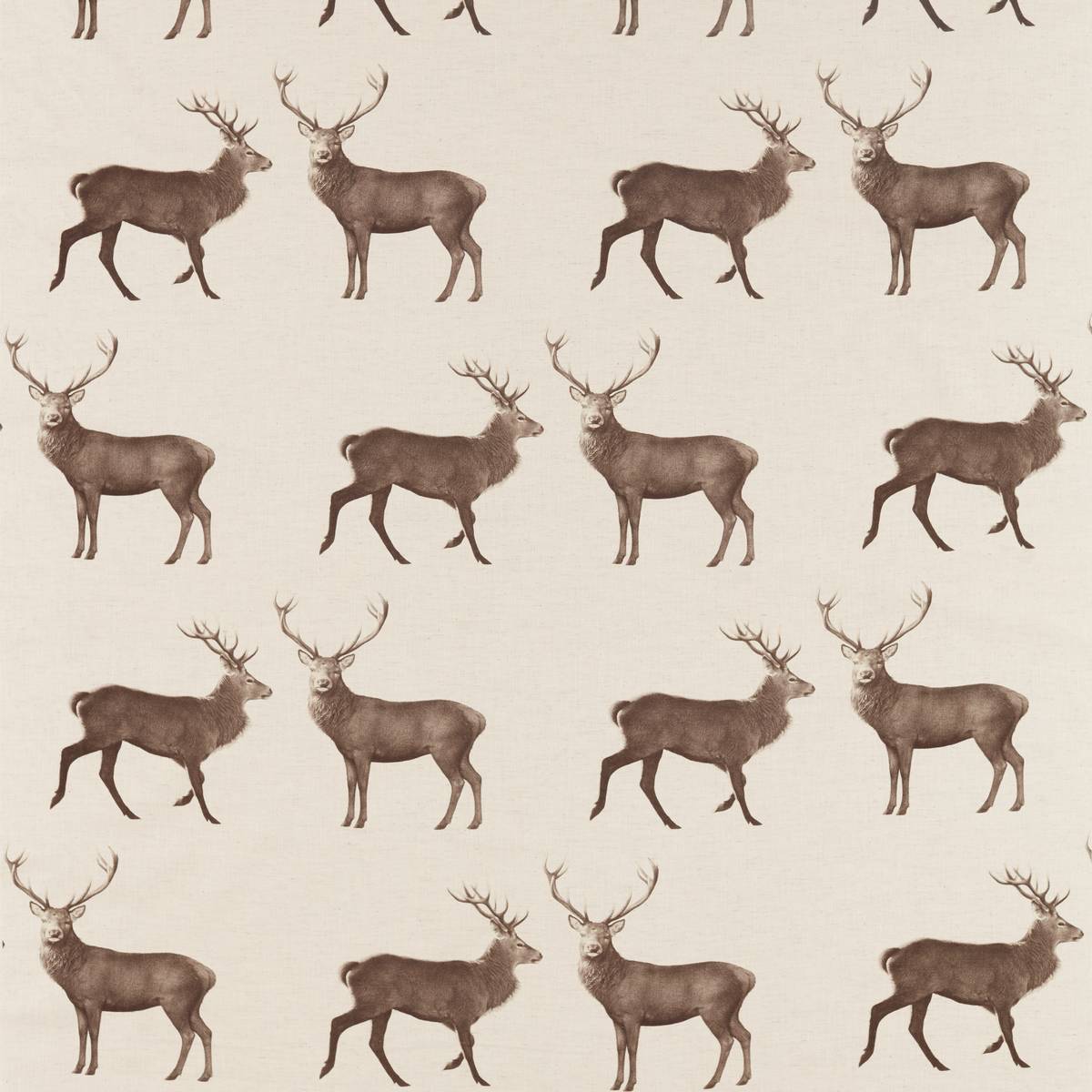 Evesham Deer Linen/Chalk Fabric by Sanderson