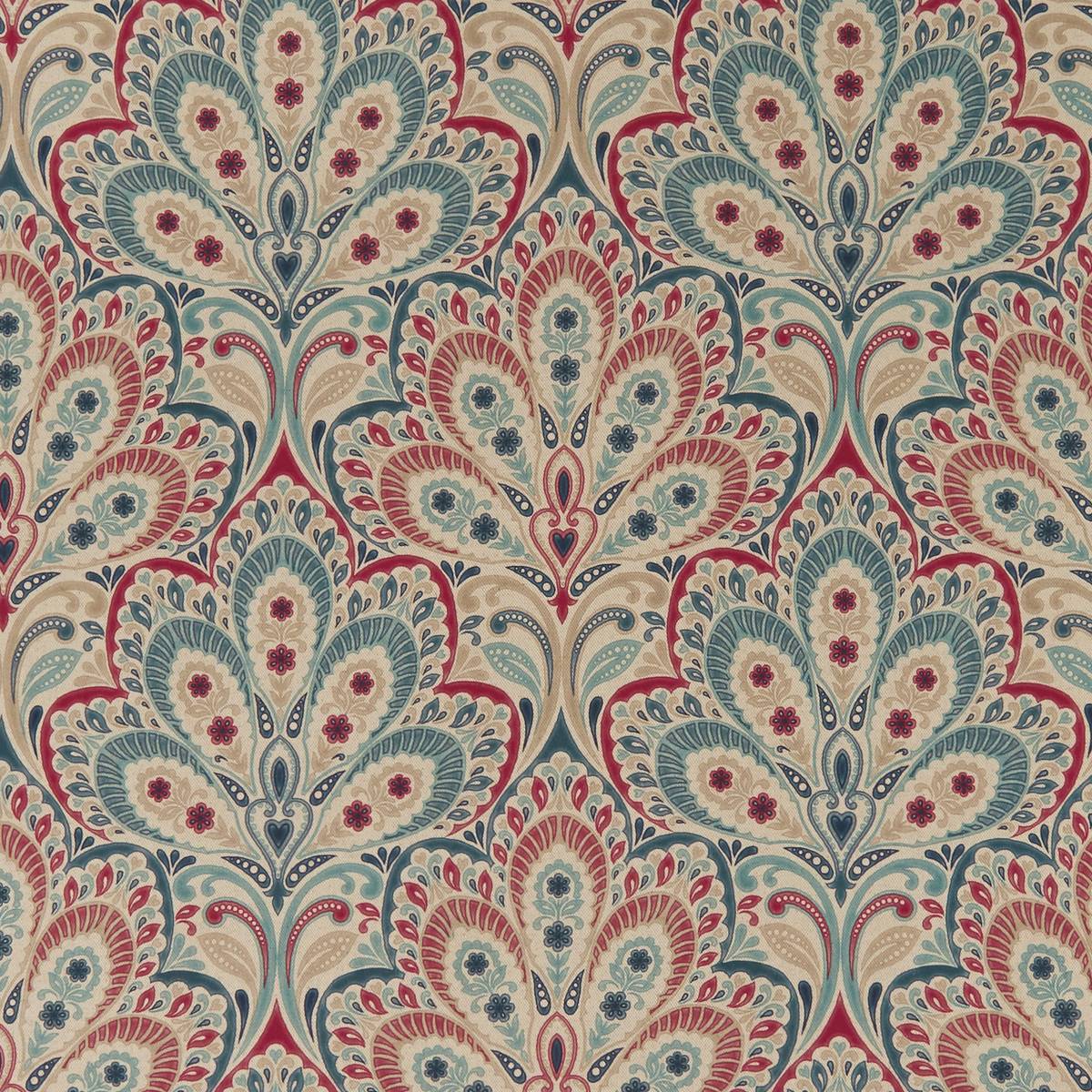 Persia Denim/Raspberry Fabric by Clarke & Clarke