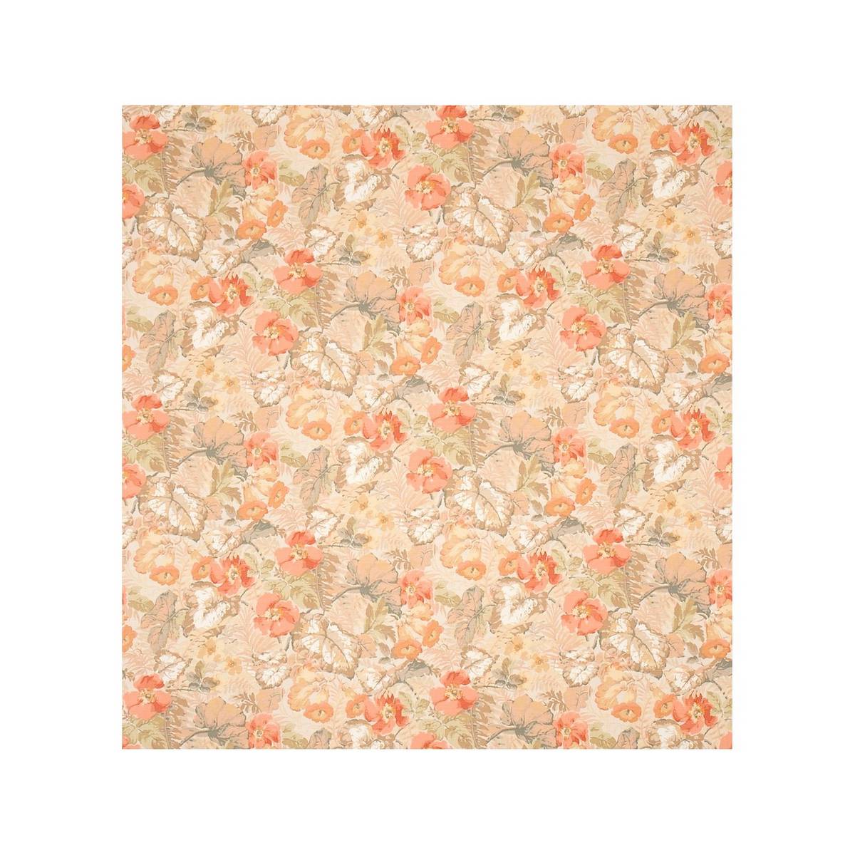 Exbury White/Coral Fabric by Sanderson