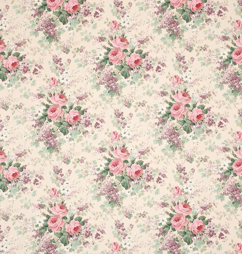 Mayrose Stone/Pink/Lavender Fabric by Sanderson