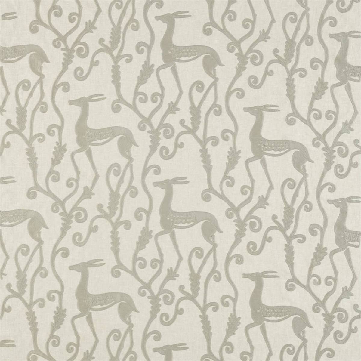 Deco Deer Empire Grey Fabric by Zoffany