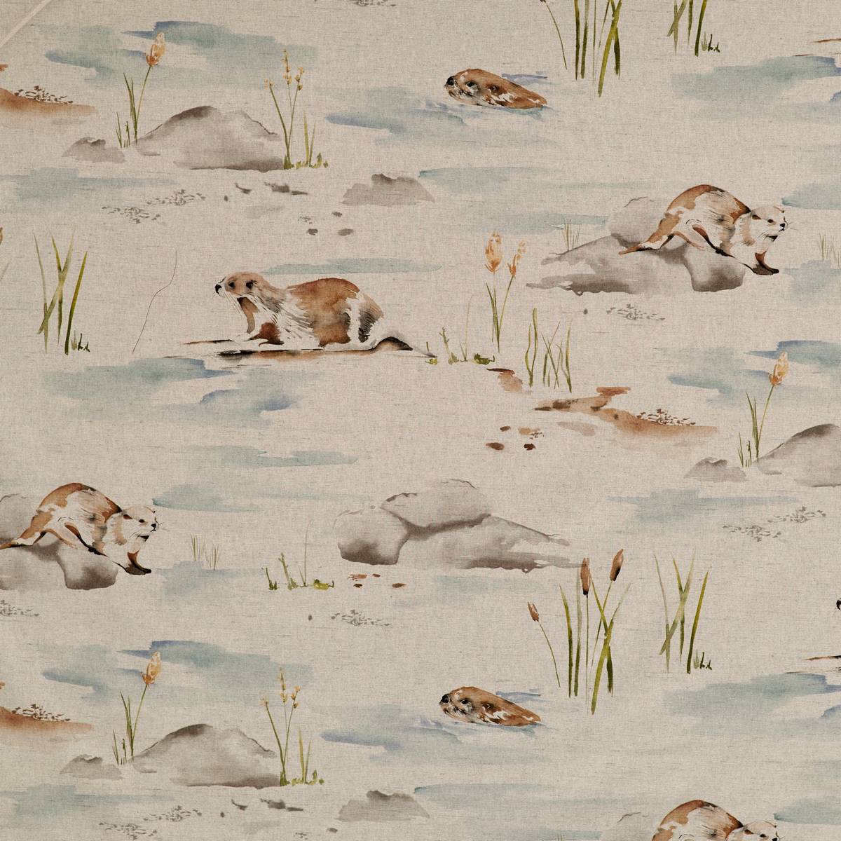 Otter Biscuit Fabric by Ashley Wilde
