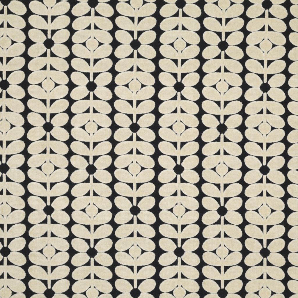 Velvet Sixties Stem Charcoal Fabric by Orla Kiely