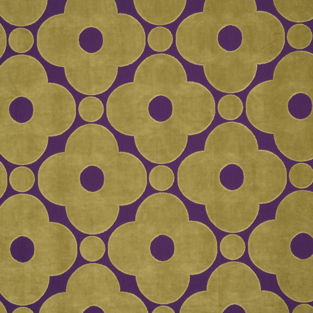 Velvet Spot Flower Purple Fabric by Orla Kiely