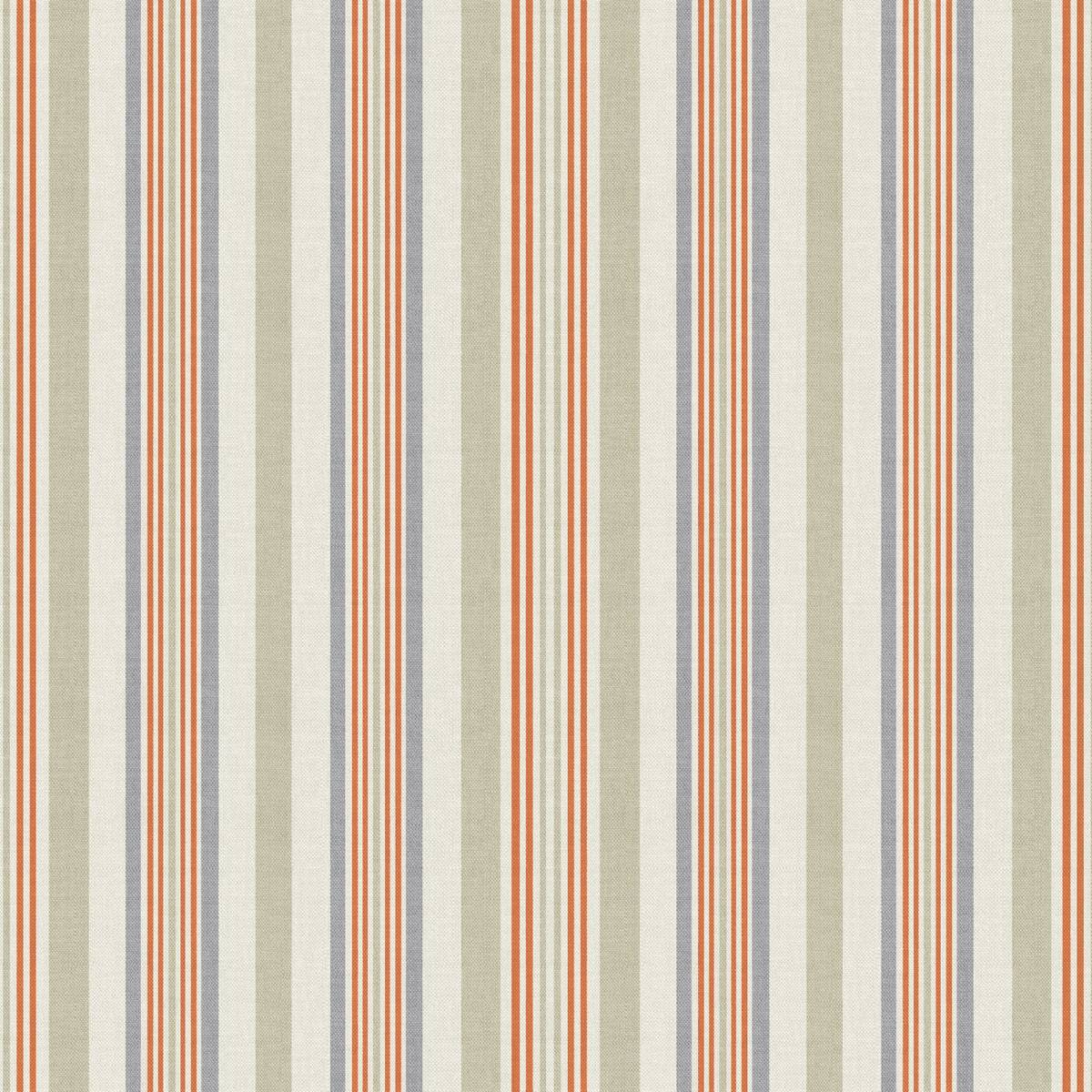 Coastal Stripe Burnt Orange Fabric by Fryetts