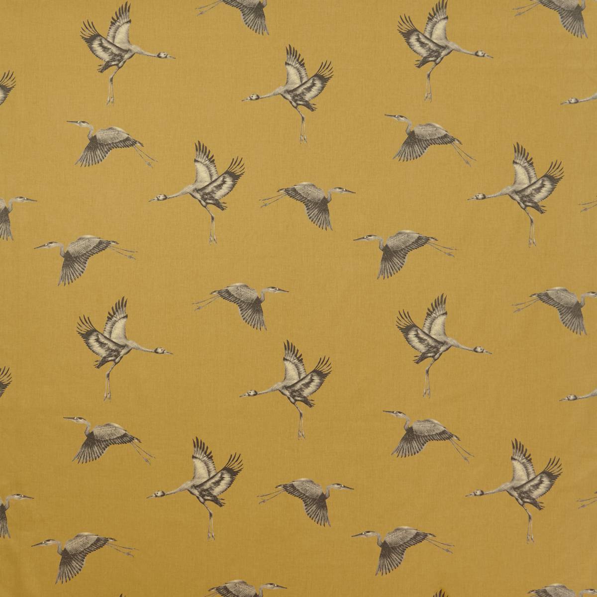 Cranes Gilt Fabric by iLiv