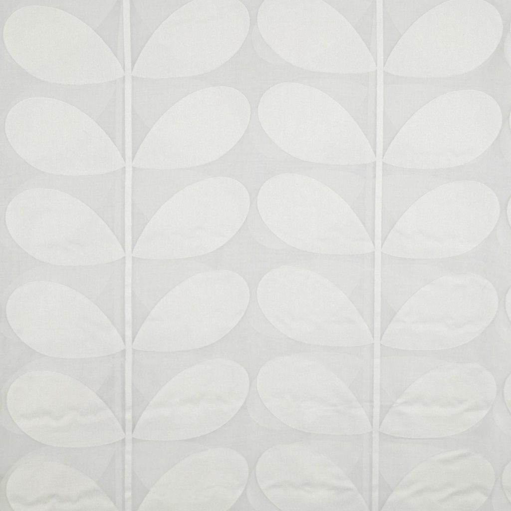 Sheer Giant Stem White Fabric by Orla Kiely