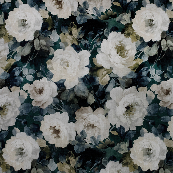 Charlotte Seductive Teal Fabric by Fibre Naturelle