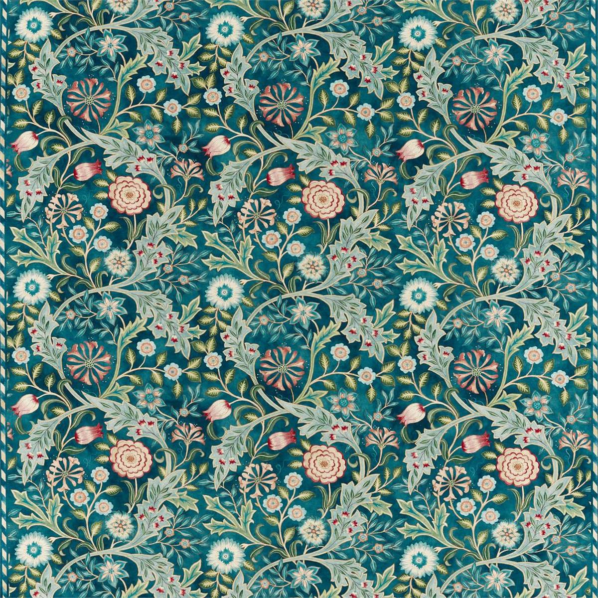 Wilhelmina Teal Fabric by William Morris & Co.