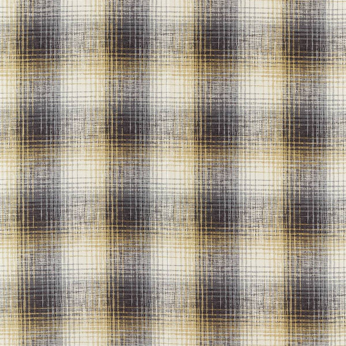 Hamada Charcoal/Gold Fabric by Harlequin