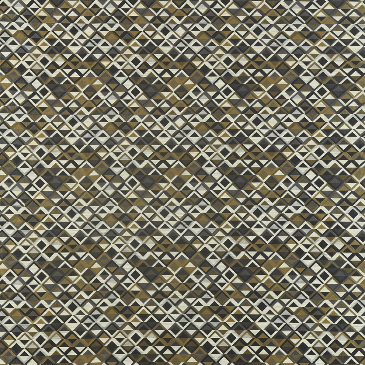 Boka Slate/Charcoal/Brass Fabric by Harlequin