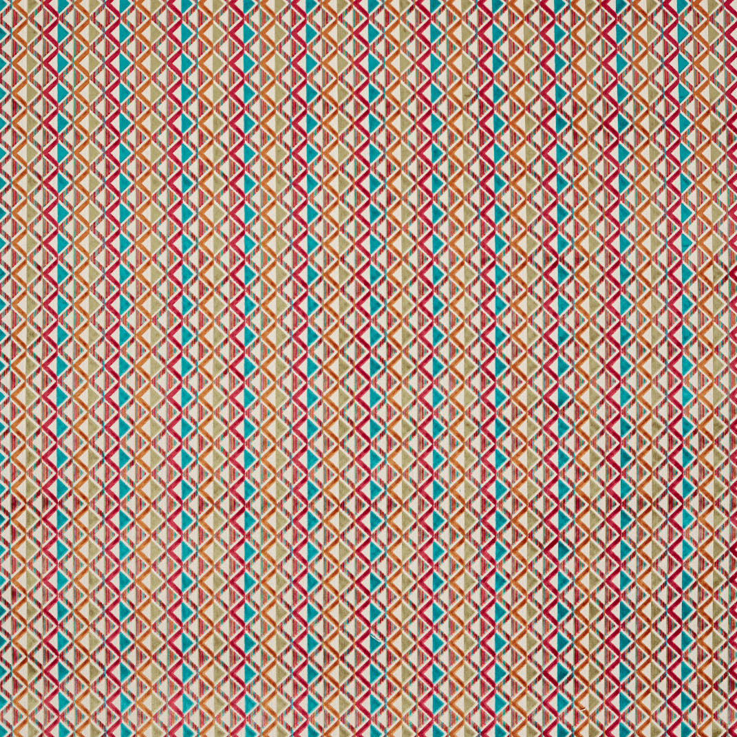 Boka Velvet Azalea/Lagoon/Olive Fabric by Harlequin