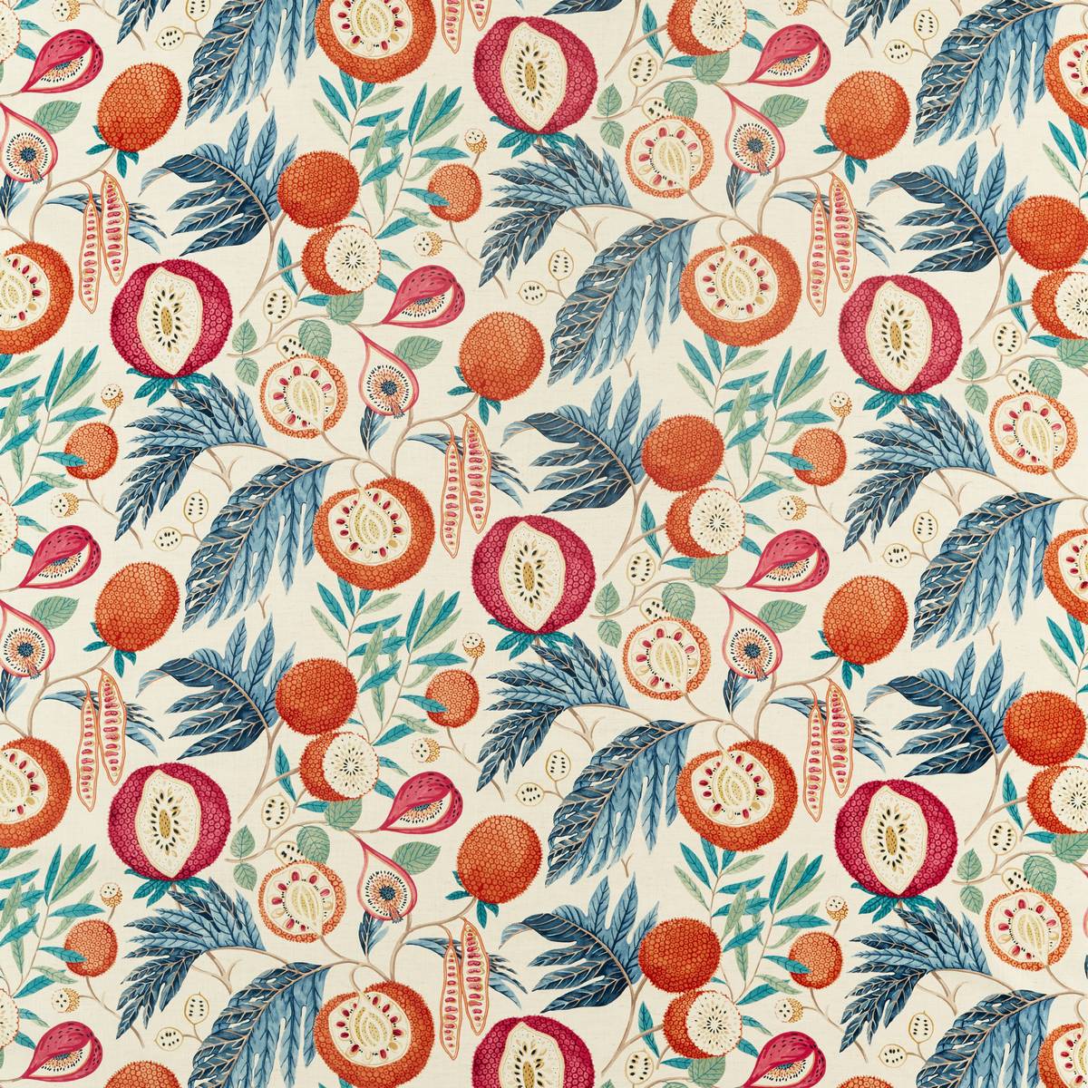 Jackfruit Indigo/Rambutan Fabric by Sanderson