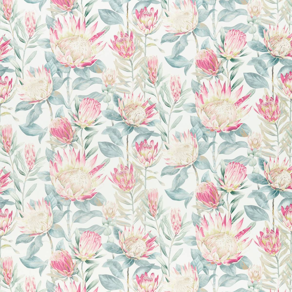 King Protea Orchid/Grey Fabric by Sanderson