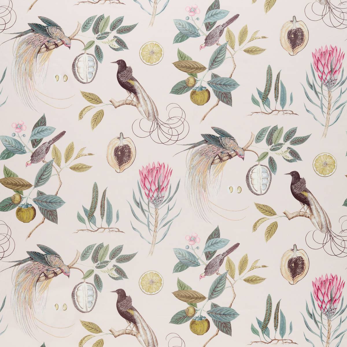 Paradesia Orchid/Grey Fabric by Sanderson