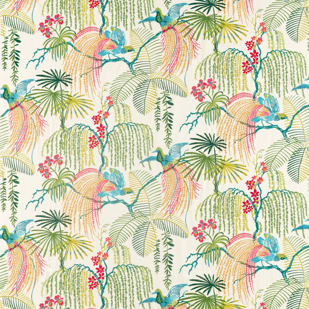 Rain Forest Embroidery Tropical Fabric by Sanderson