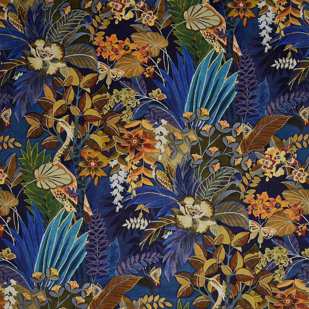 Hidden Paradise Midnite Fabric by Prestigious Textiles