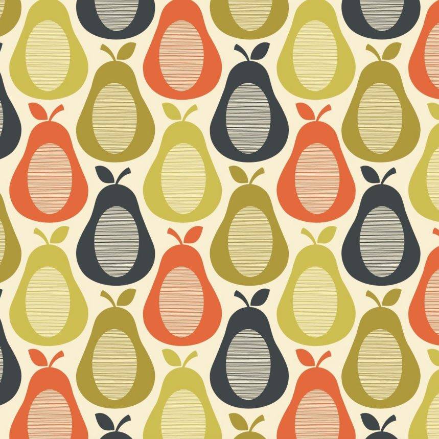 Scribble Pear Multi Fabric by Orla Kiely
