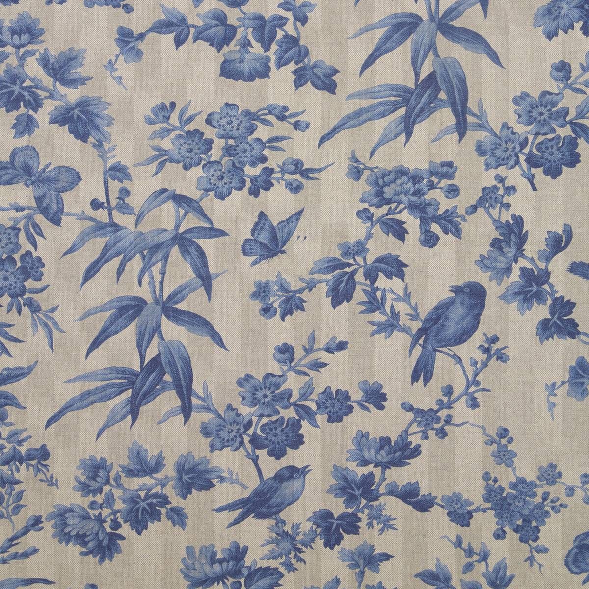 Amelia Blue Linen Fabric by Clarke & Clarke