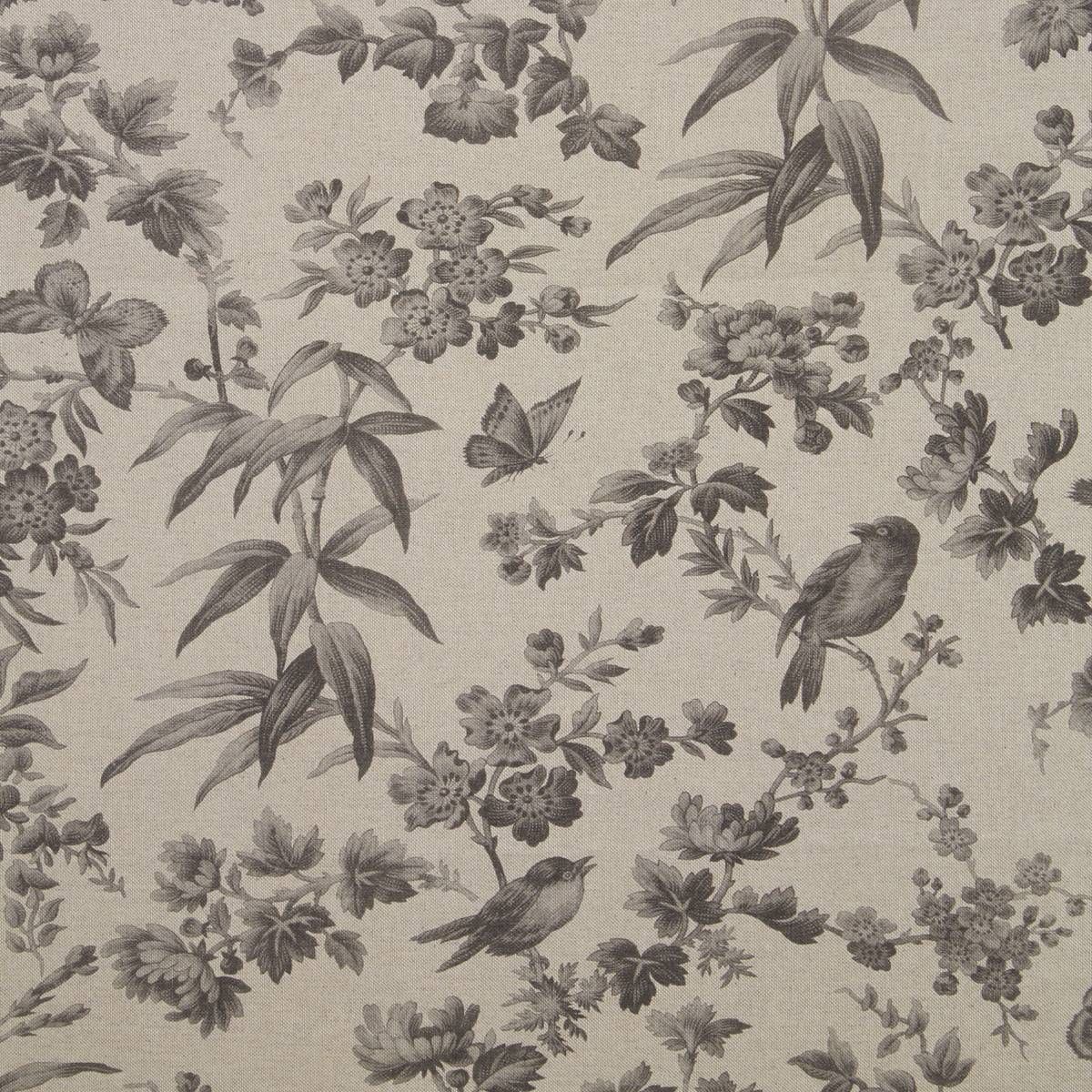 Amelia Grey Linen Fabric by Clarke & Clarke
