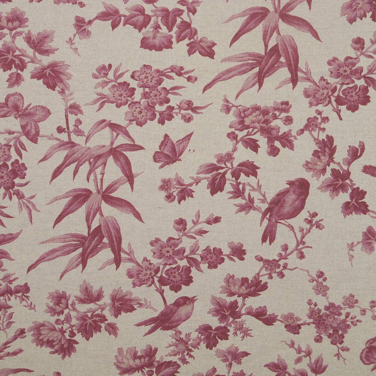 Amelia Raspberry Linen Fabric by Clarke & Clarke