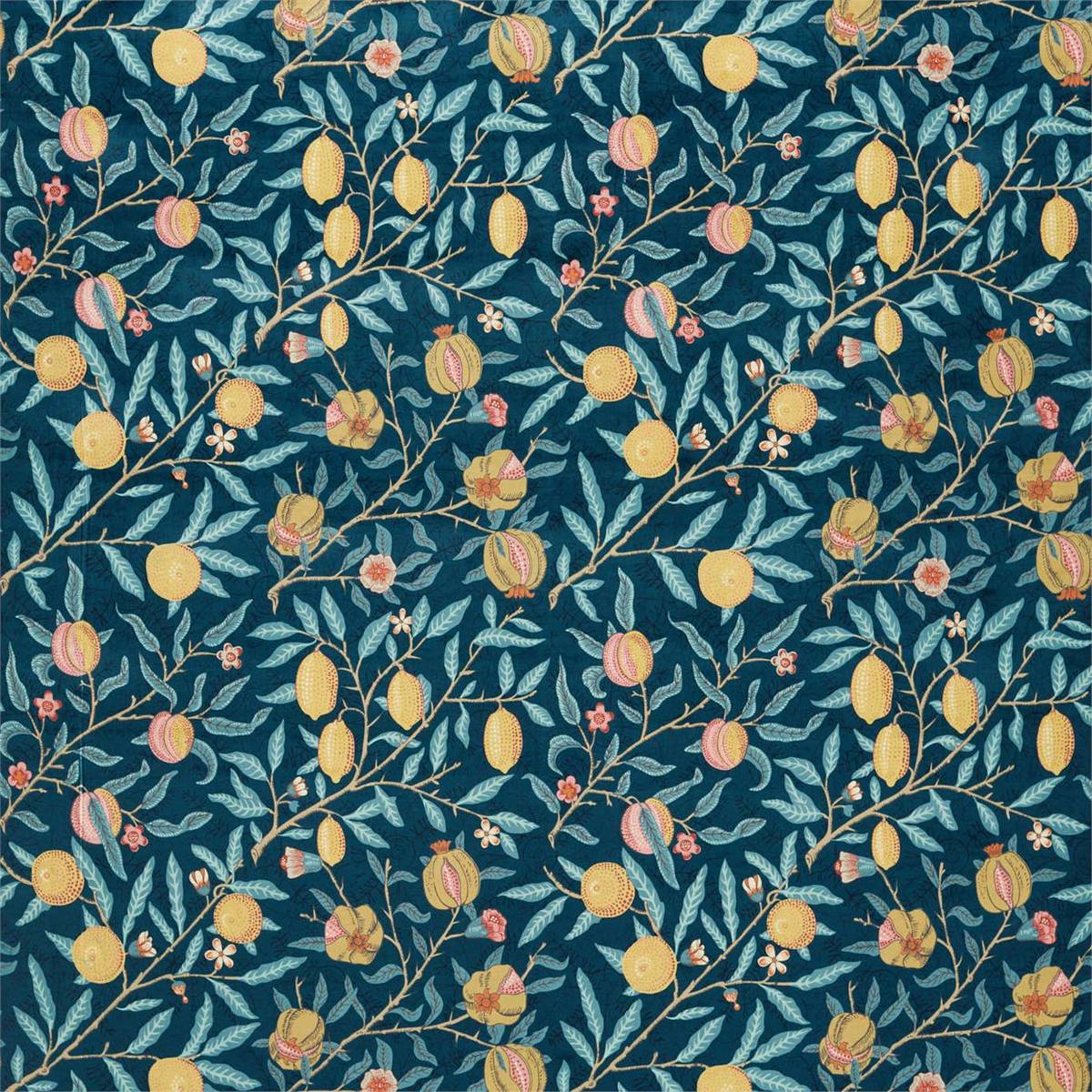 Fruit Velvet Indigo/Slate Fabric by William Morris & Co.