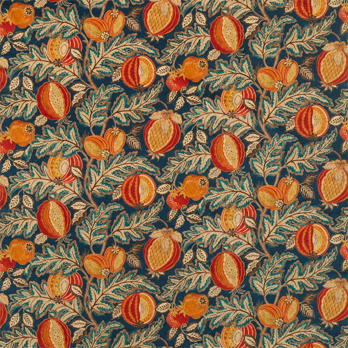 Cantaloupe Tumeric/Indigo Fabric by Sanderson