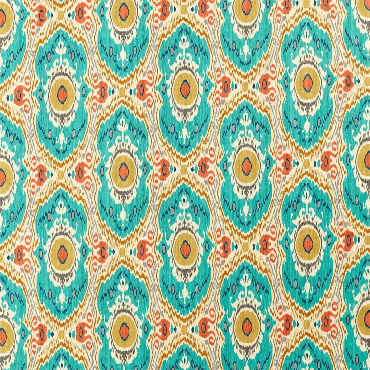 Niyali Teal/Saffron Fabric by Sanderson