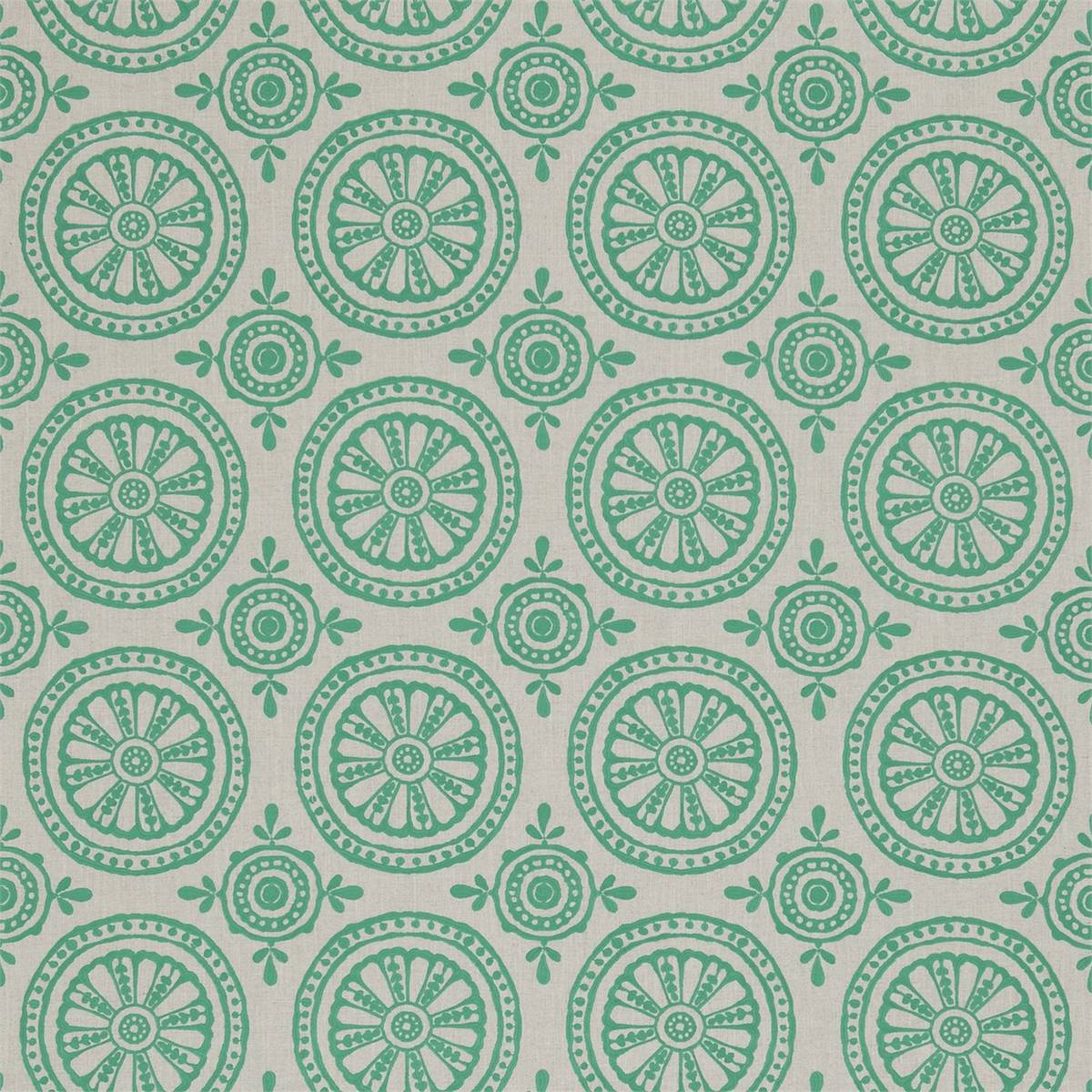 Cheree Emerald/Linen Fabric by Harlequin