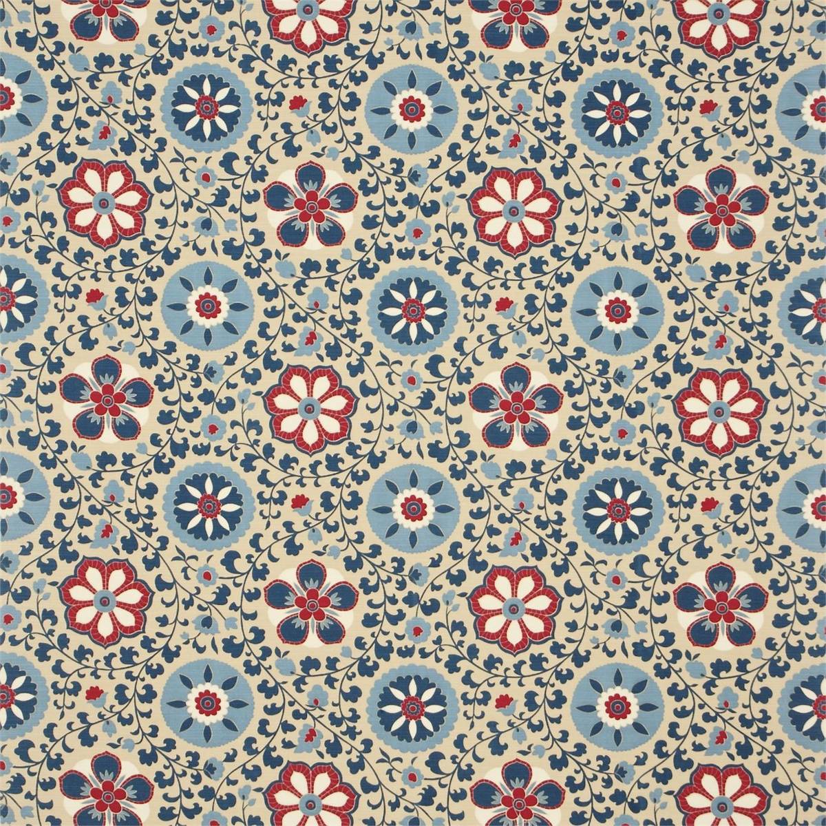 Zahra Indigo Fabric by Sanderson