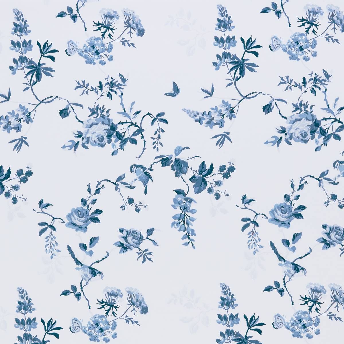 Birds & Roses Blue Fabric by Cath Kidston