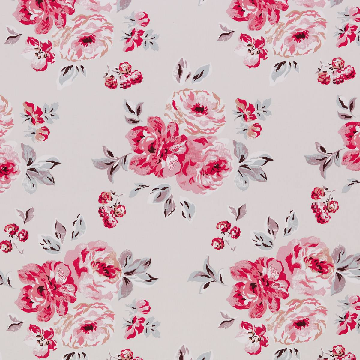 Brampton Bunch Raspberry Fabric by Cath Kidston