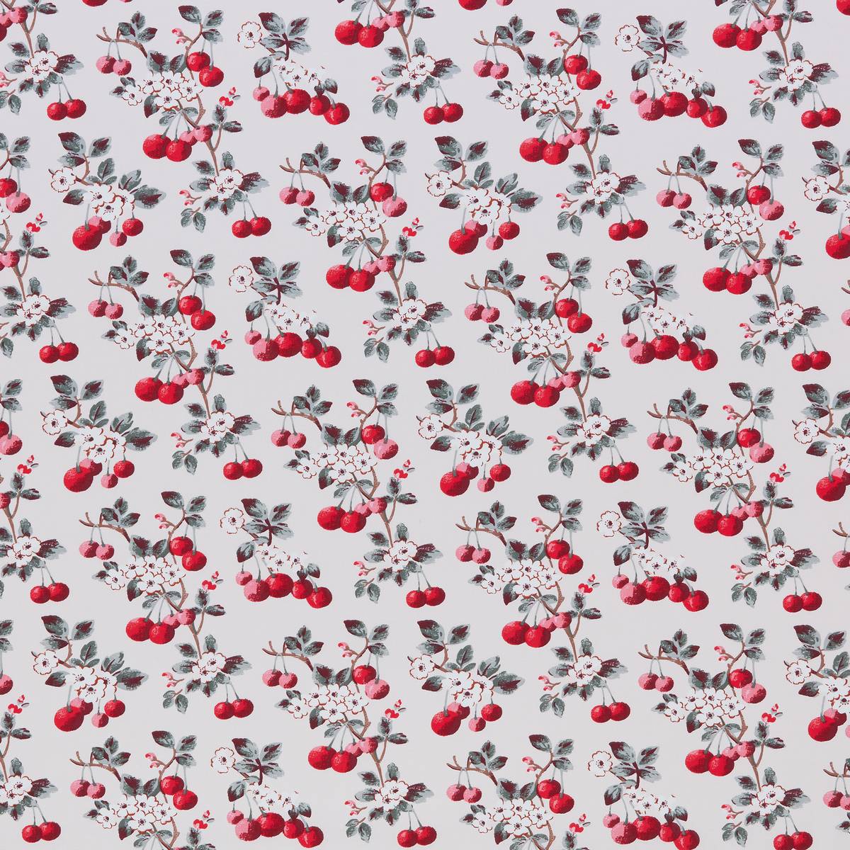 Cherry Sprig Red Fabric by Cath Kidston