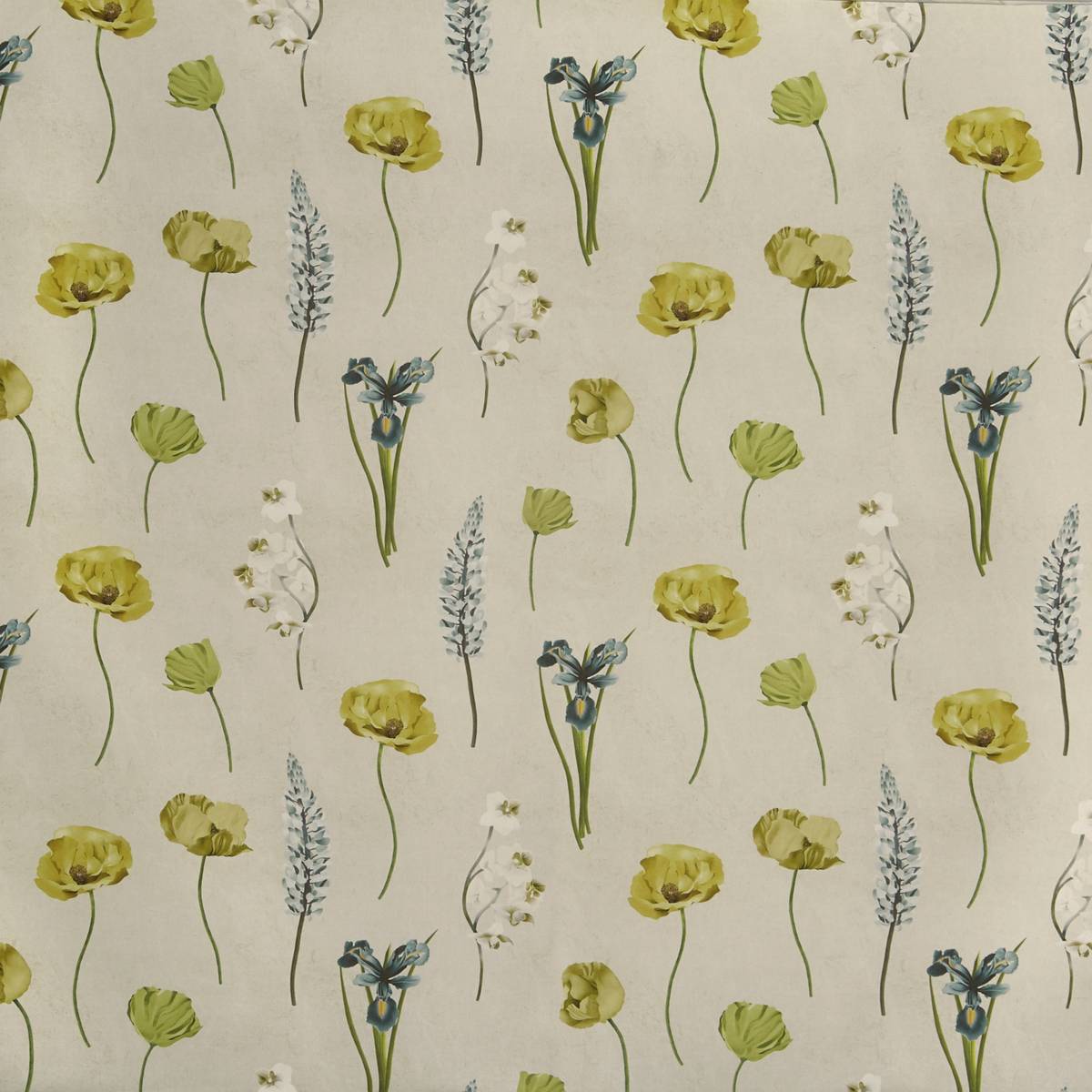 Flower Press Lemon Grass Fabric by Prestigious Textiles