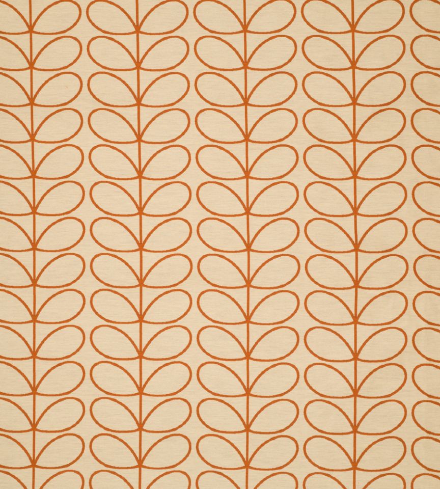 Woven Linear Stem Orange Fabric by Orla Kiely