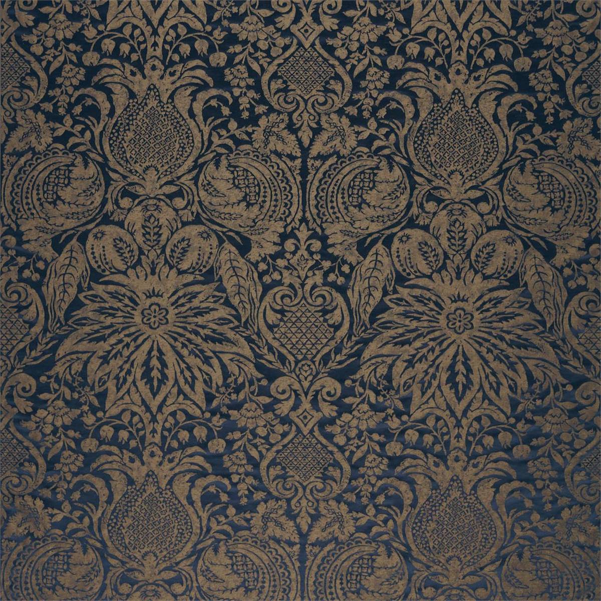 Mitford Weave Prussian Copper Fabric by Zoffany