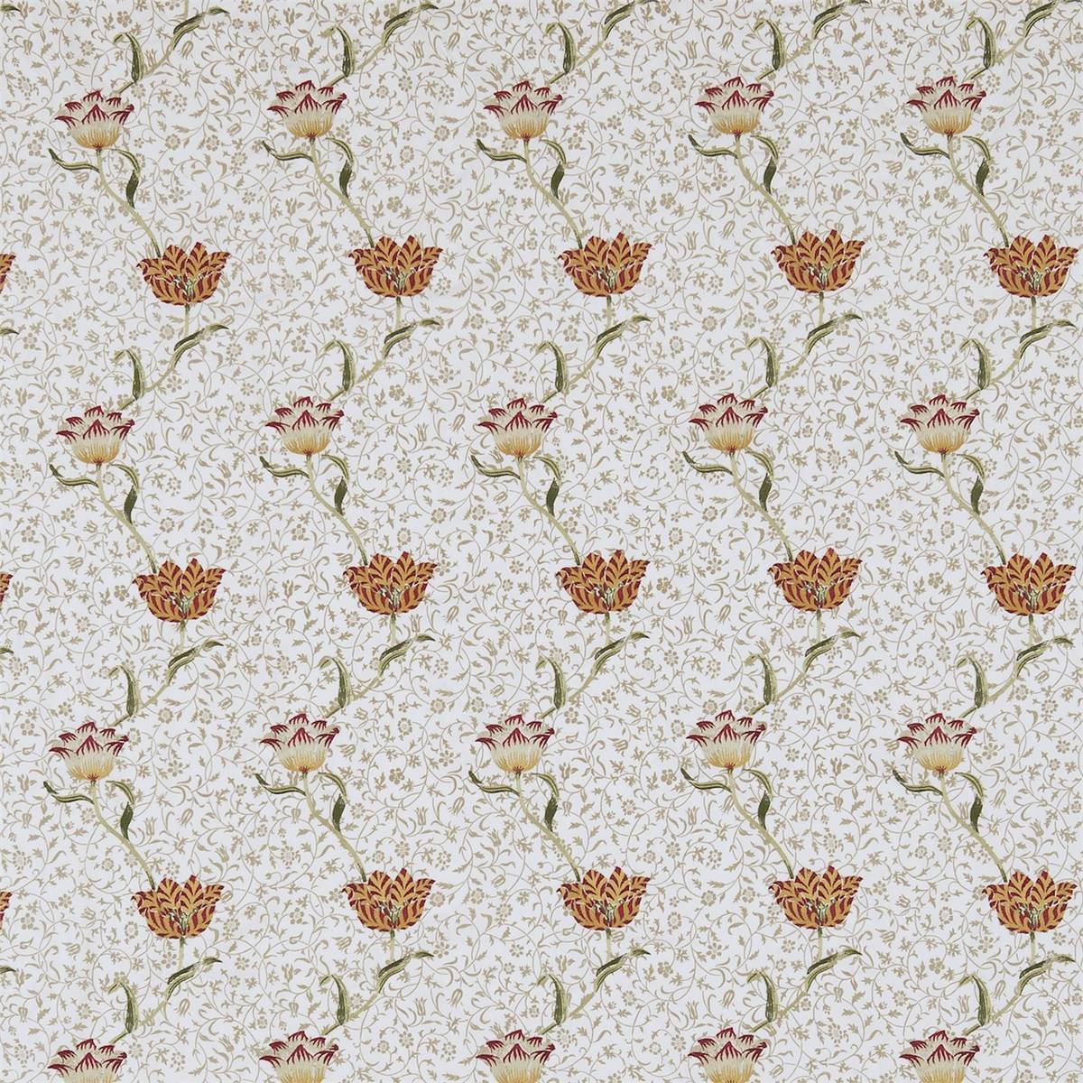 Garden Tulip Rose/Lichen Fabric by William Morris & Co.