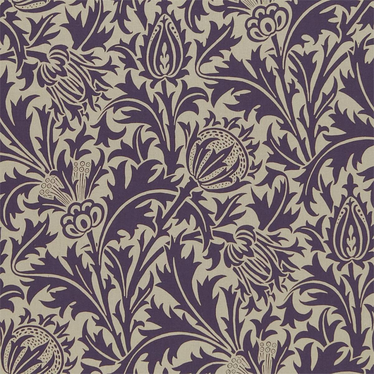 Thistle Grape/Vellum Fabric by William Morris & Co.