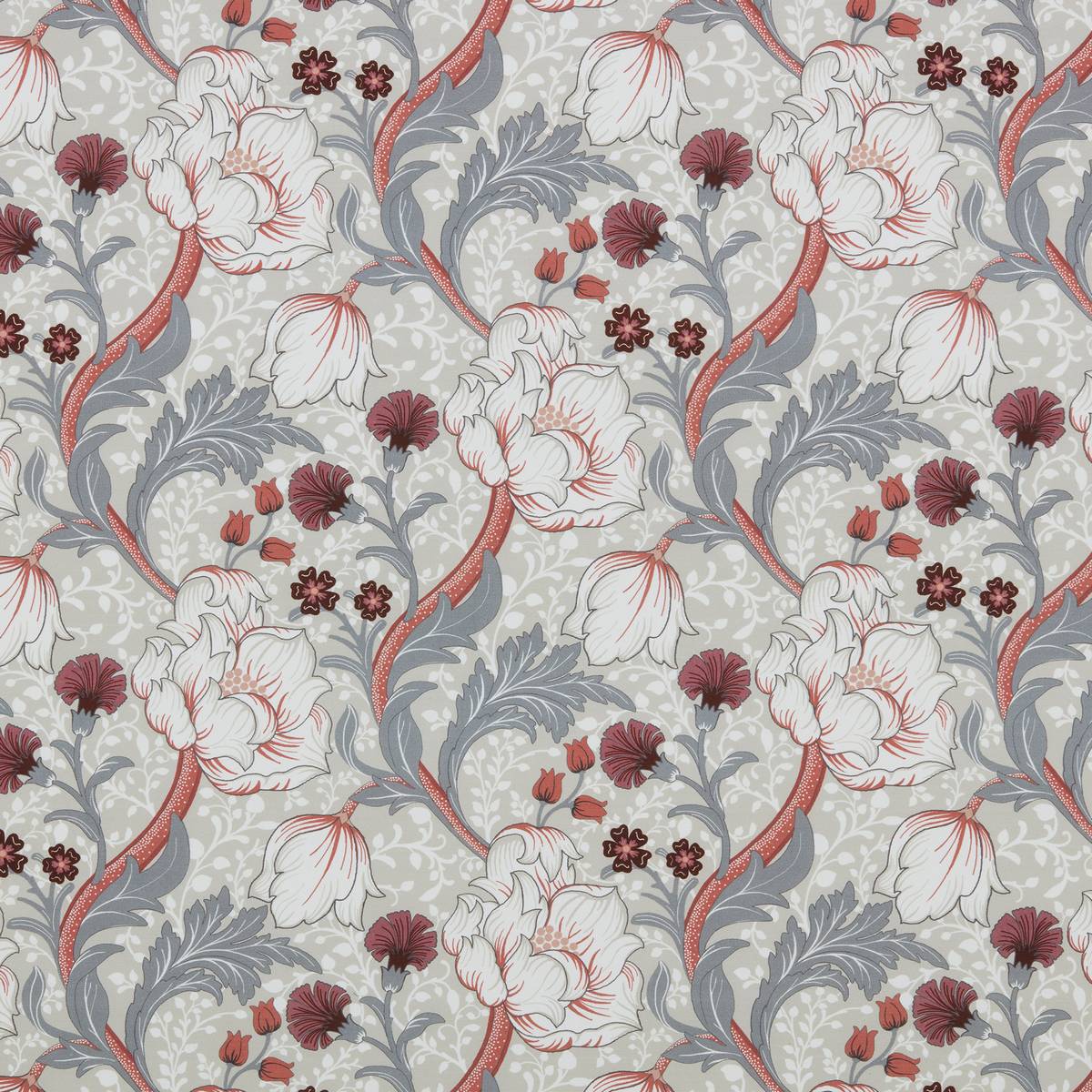 Dovecote Claret Fabric by Ashley Wilde