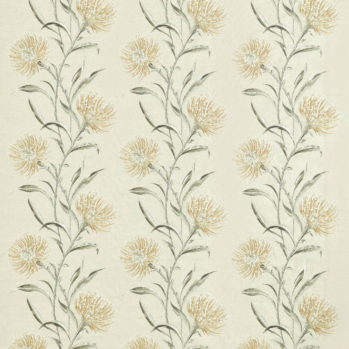 Catherinae Embroidery Hay Fabric by Sanderson