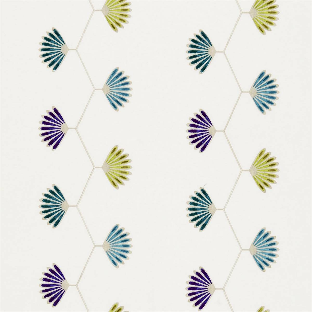 Mirella Indigo/Charteuse Fabric by Harlequin