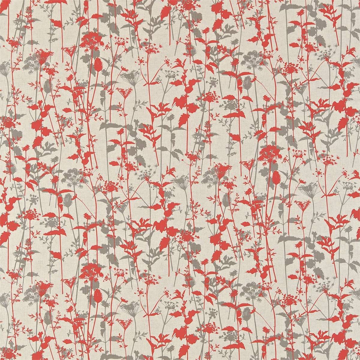 Nettles Natural / Chilli / Zinc Fabric by Harlequin
