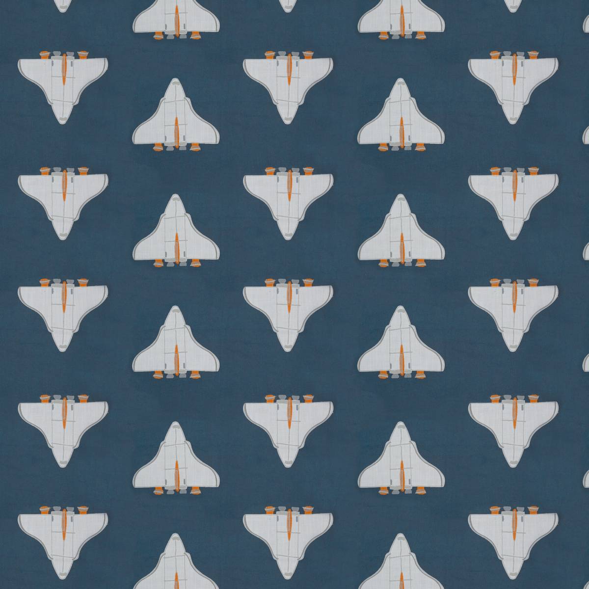 Space Shuttle Apricot/Navy Fabric by Harlequin