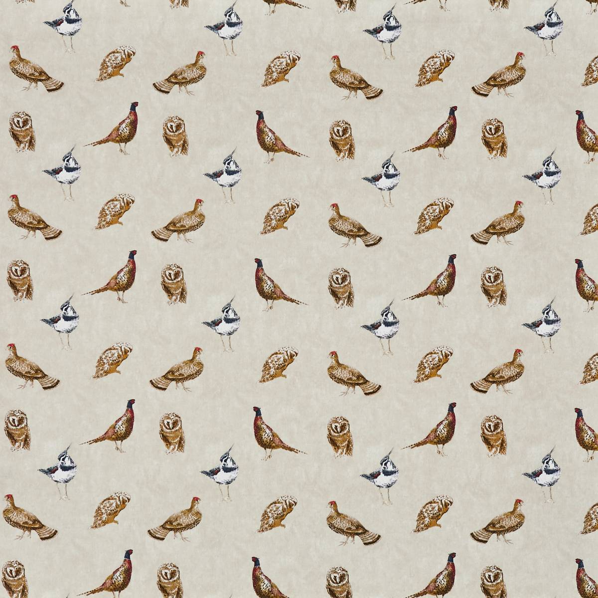 Wild Birds Putty Fabric by Prestigious Textiles