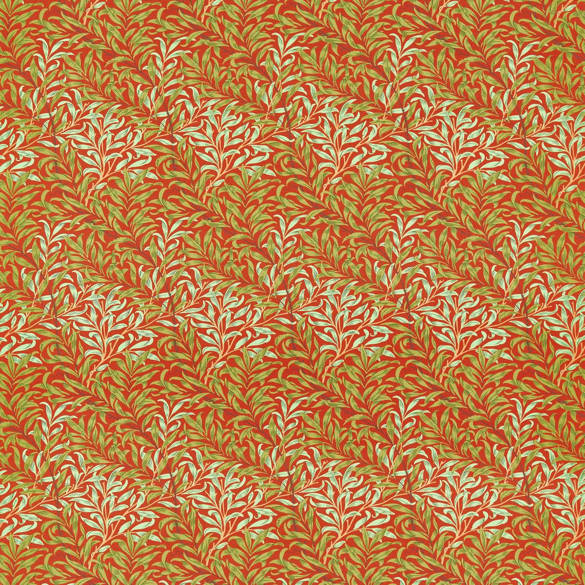 Willow Bough Tomato/Olive Fabric by William Morris & Co.