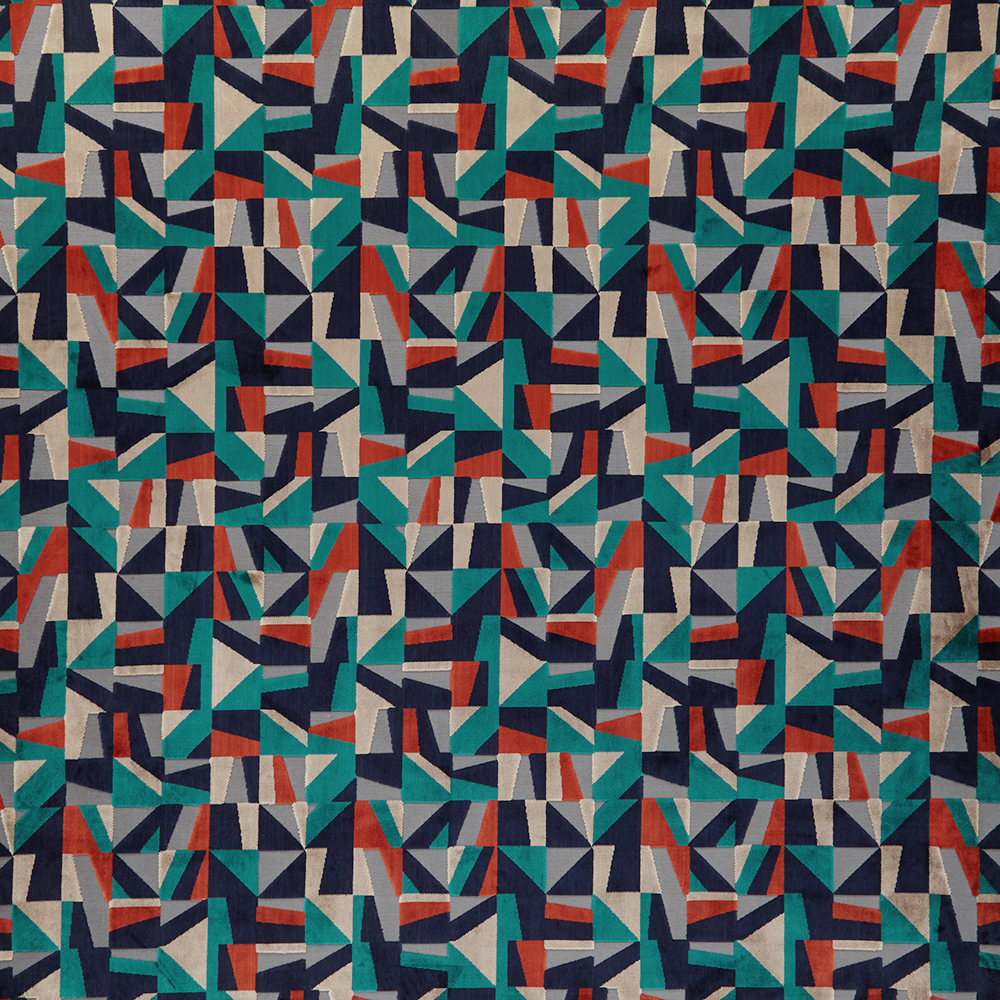 Puzzle Indigo Fabric by iLiv