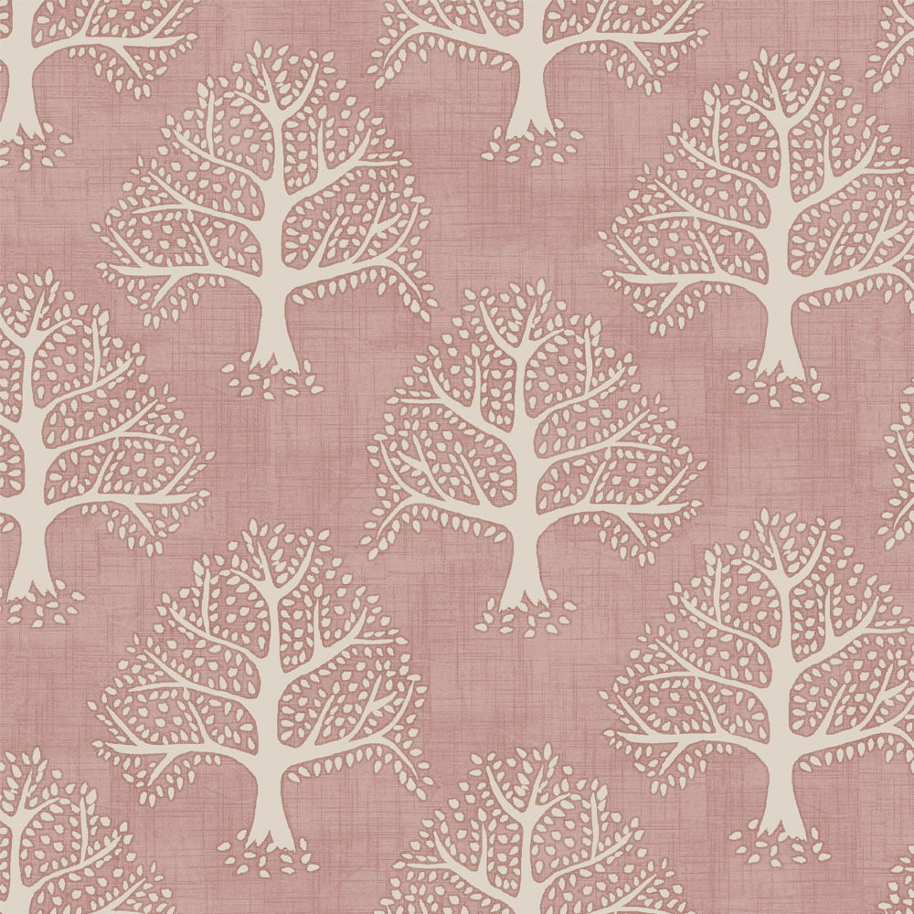 Great Oak Coral Fabric by iLiv